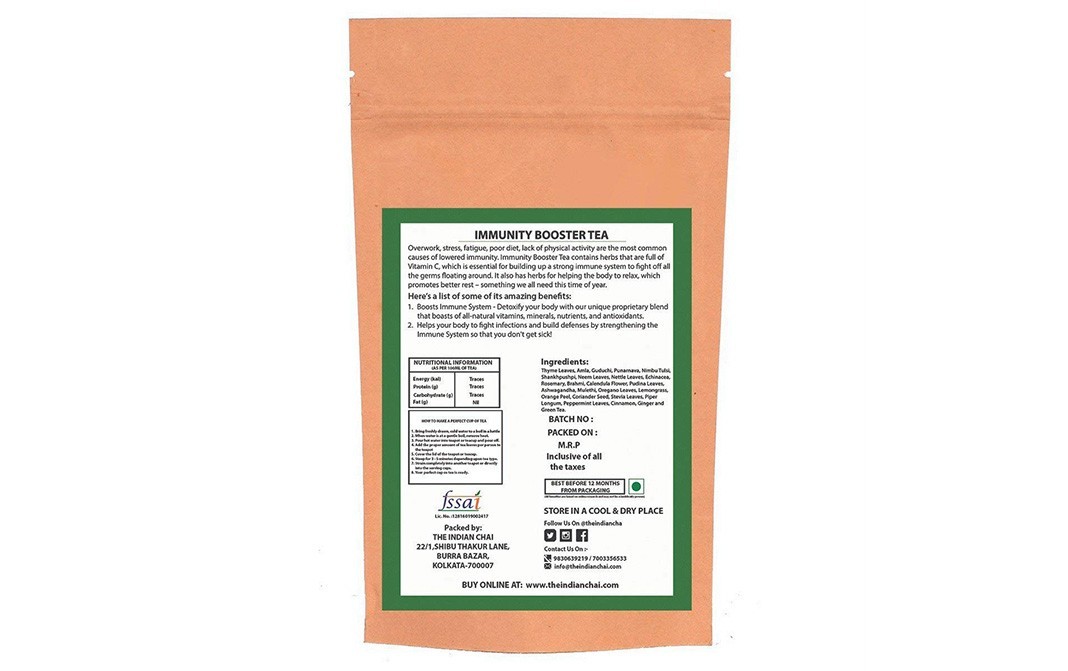 The Indian Chai Immunity Booster Tea    Pack  100 grams